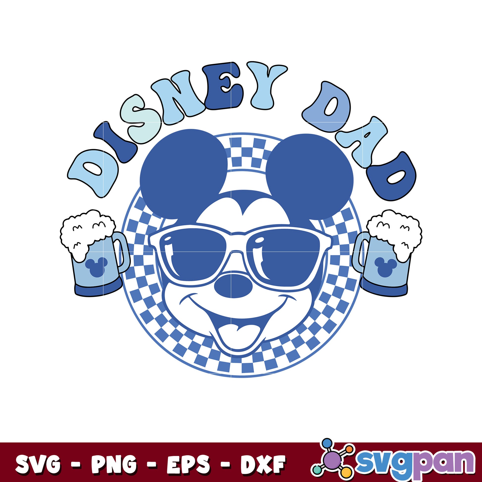 Disney dad mickey face design svg, mickey mouse face svg