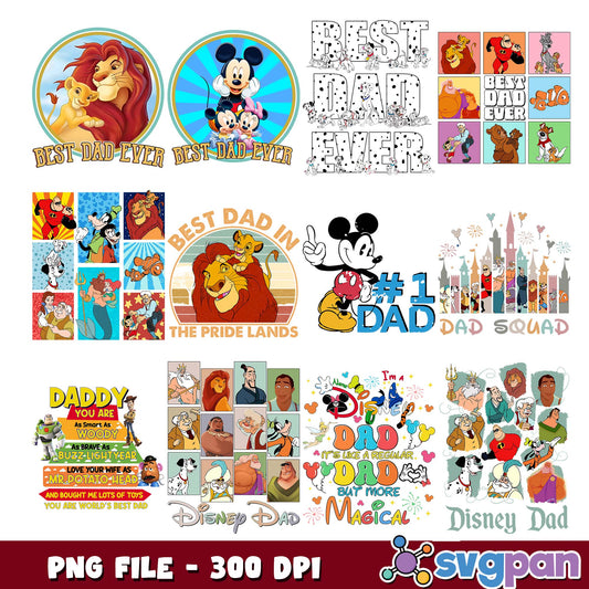 Disney dad squad png bundle