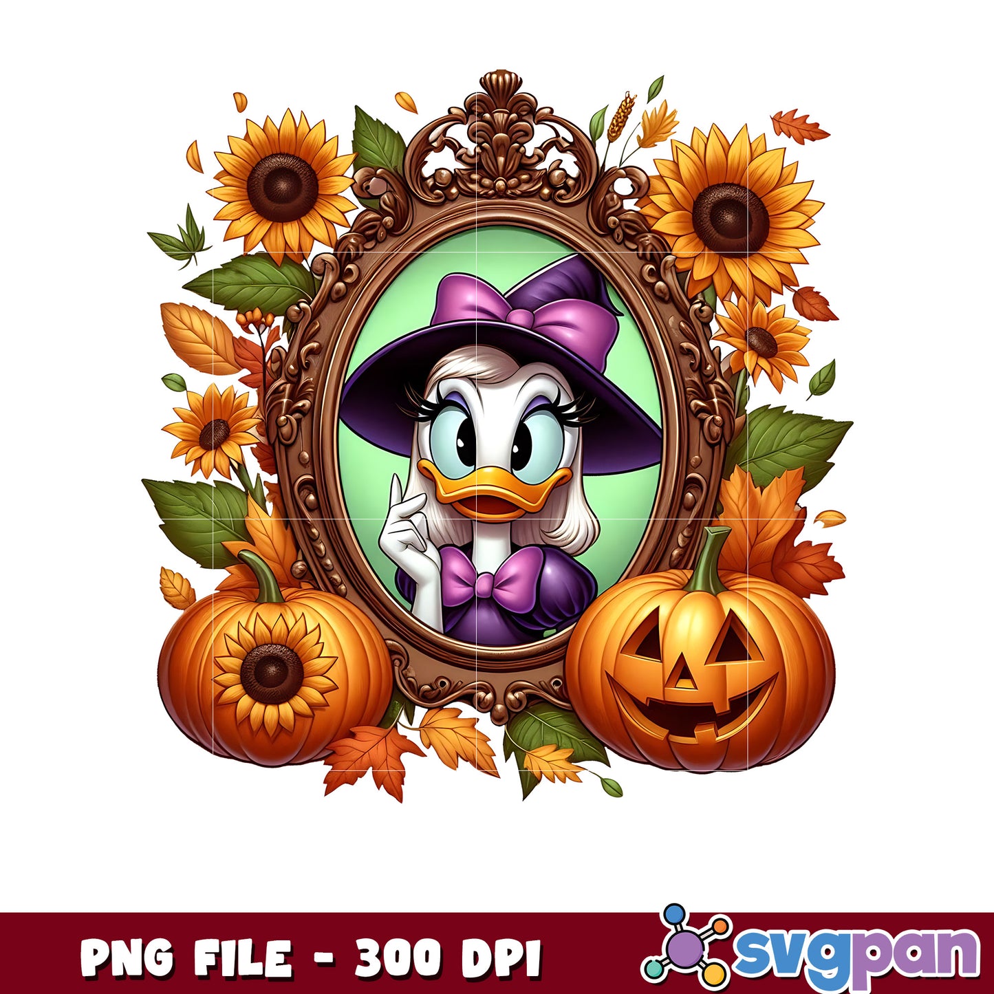 Disney daisy halloween flowers png, cartoon characters png, halloween png