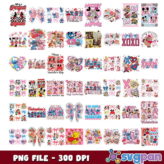 Disney design valentine png bundle