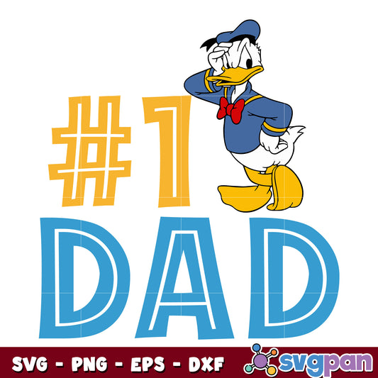 Disney donald duck dad number 1 svg