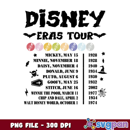 Disney eras tour list png, trick or treat png, halloween quotes png