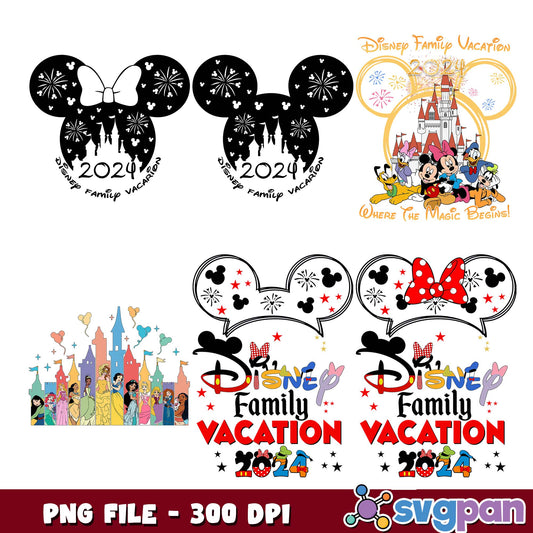 Disney family vacation design png bundle