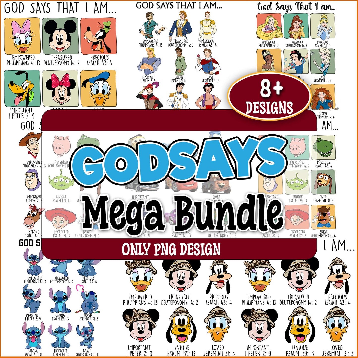 Disney god message png bundle
