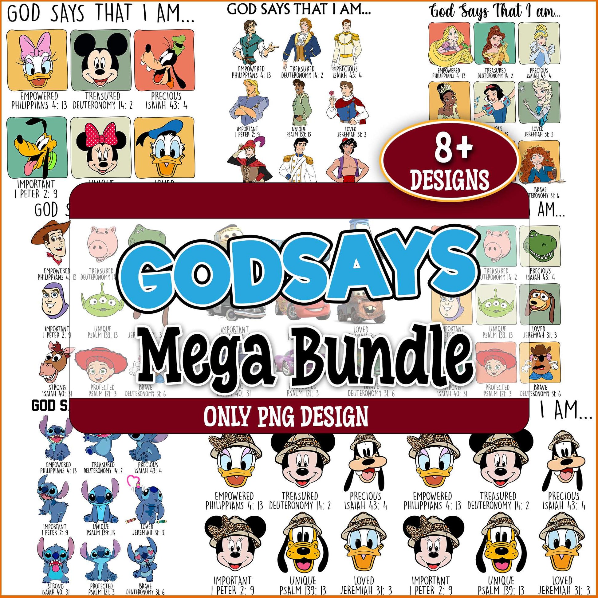 Disney god message png bundle