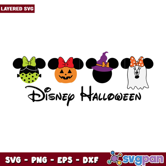Disney halloween minnie monster svg, halloween horror nights​ svg, spooky halloween svg