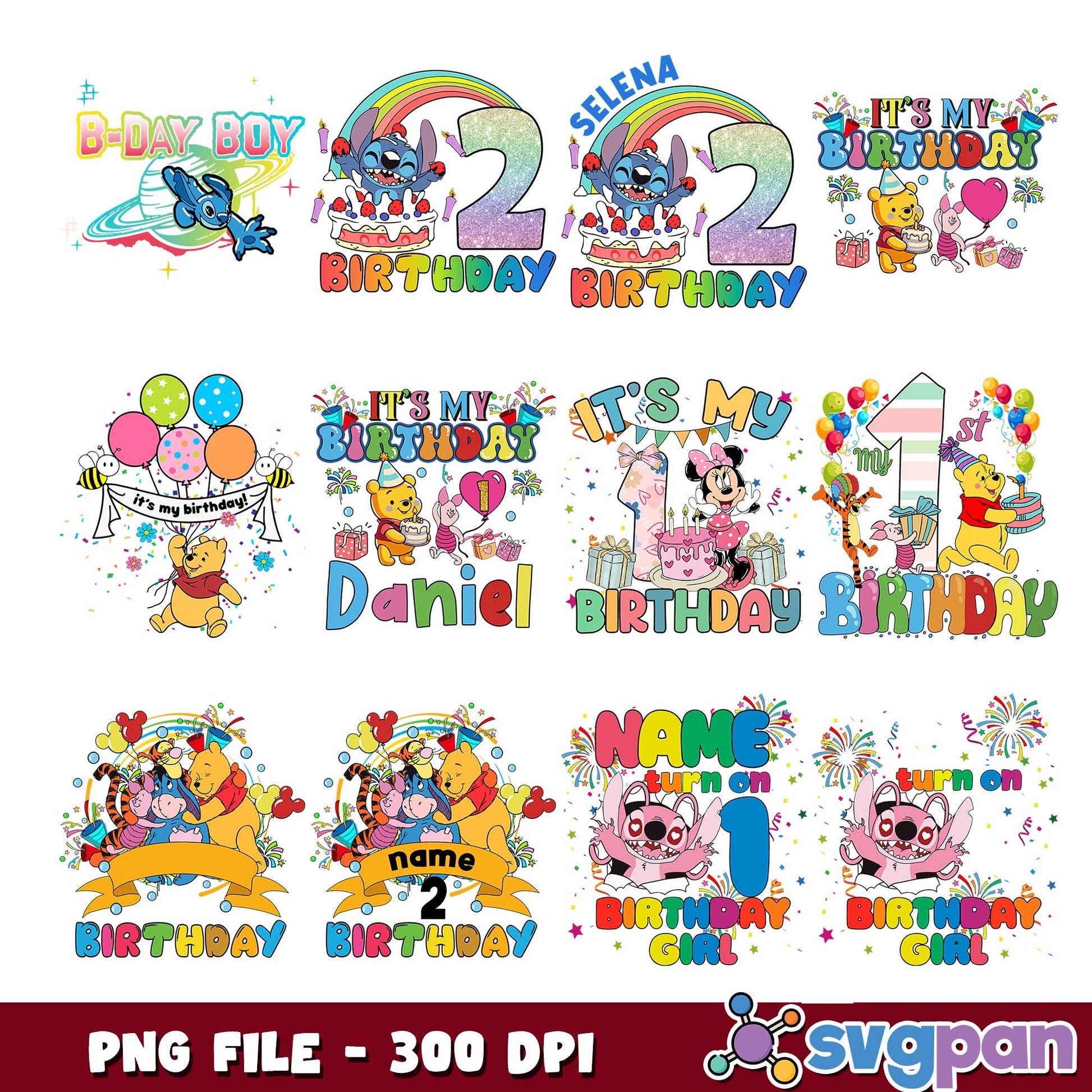 Disney its my birthday png bundle