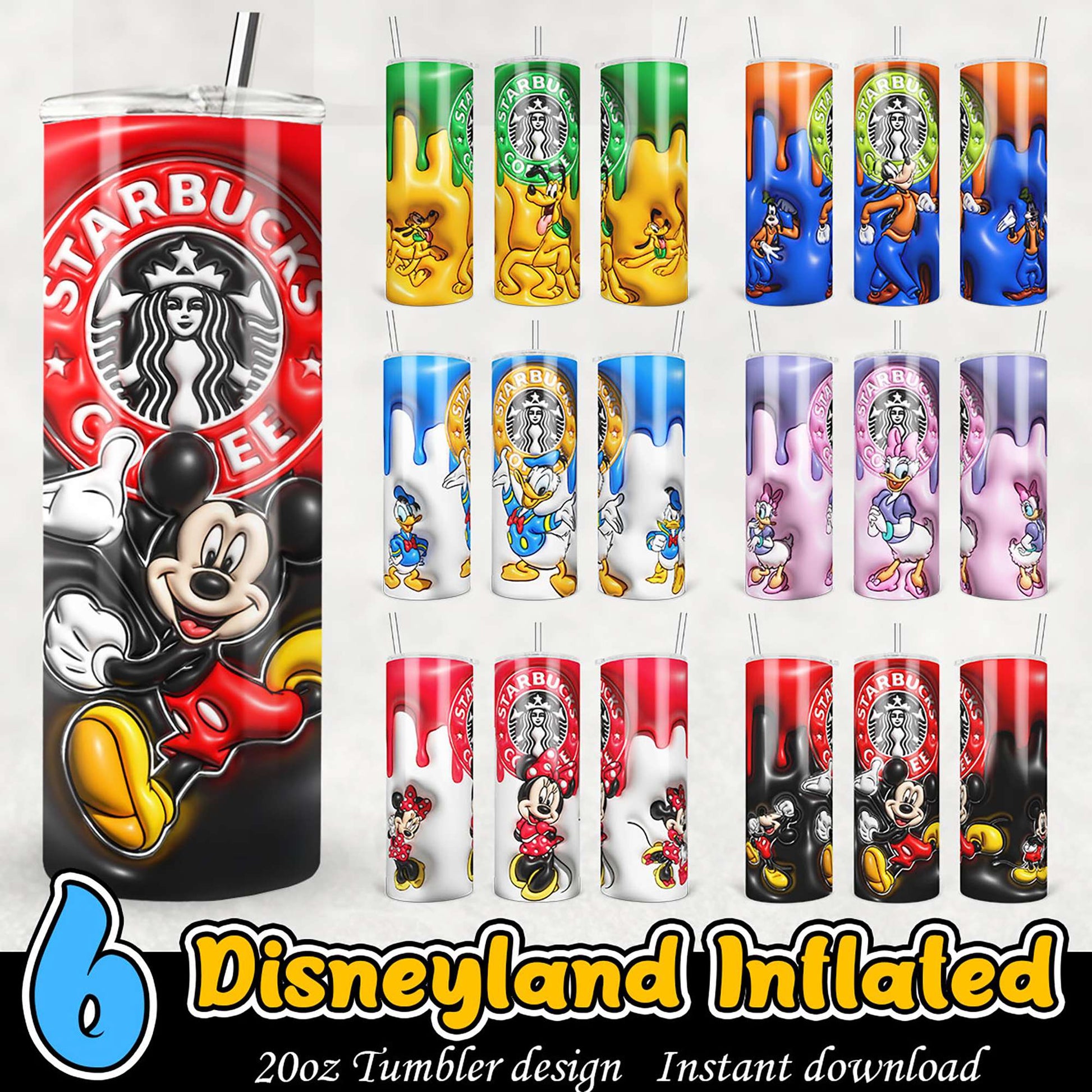 Disneyland Starbucks Tumbler PNG Bundle