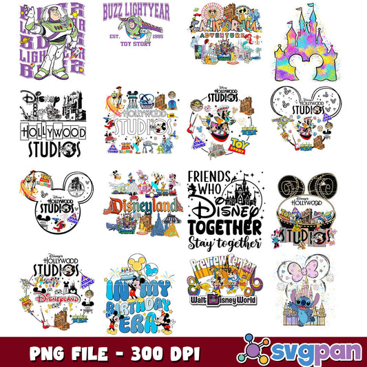 Disneyland & Hollywood Studios PNG Bundle