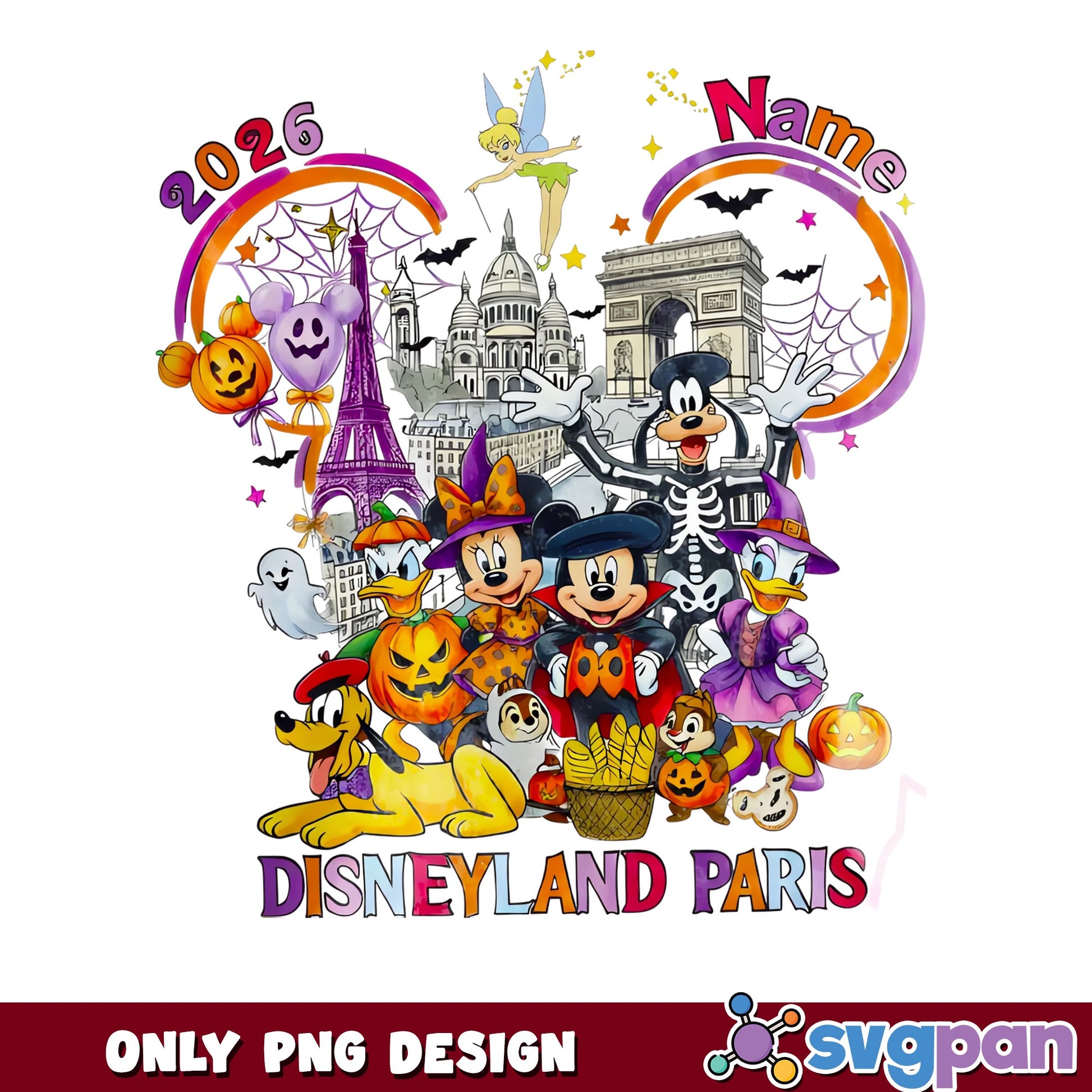 Disneyland Paris 2026 Mickey Minnie Halloween Spooky PNG, Goofy, PNG