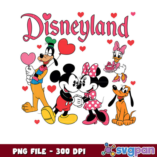 Disneyland characters in love, perfect for graphic design