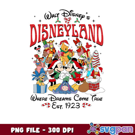 Disneyland characters png, christmas png, disney christmas ​png
