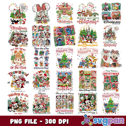 Disneyland christmas party png bundle