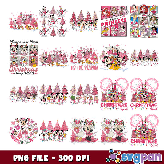 Disney land christmas squad png bundle