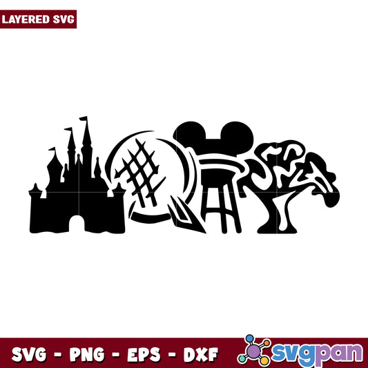 Disneyland design svg, walt disney​ svg, disney plus svg