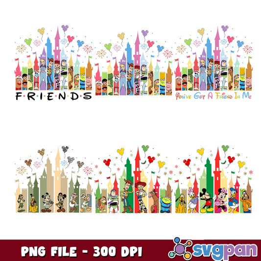 Disneyland friends png bundle