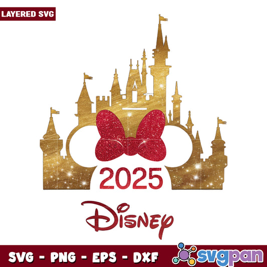 Disneyland golden design png, disneyland png,  summer vacation png