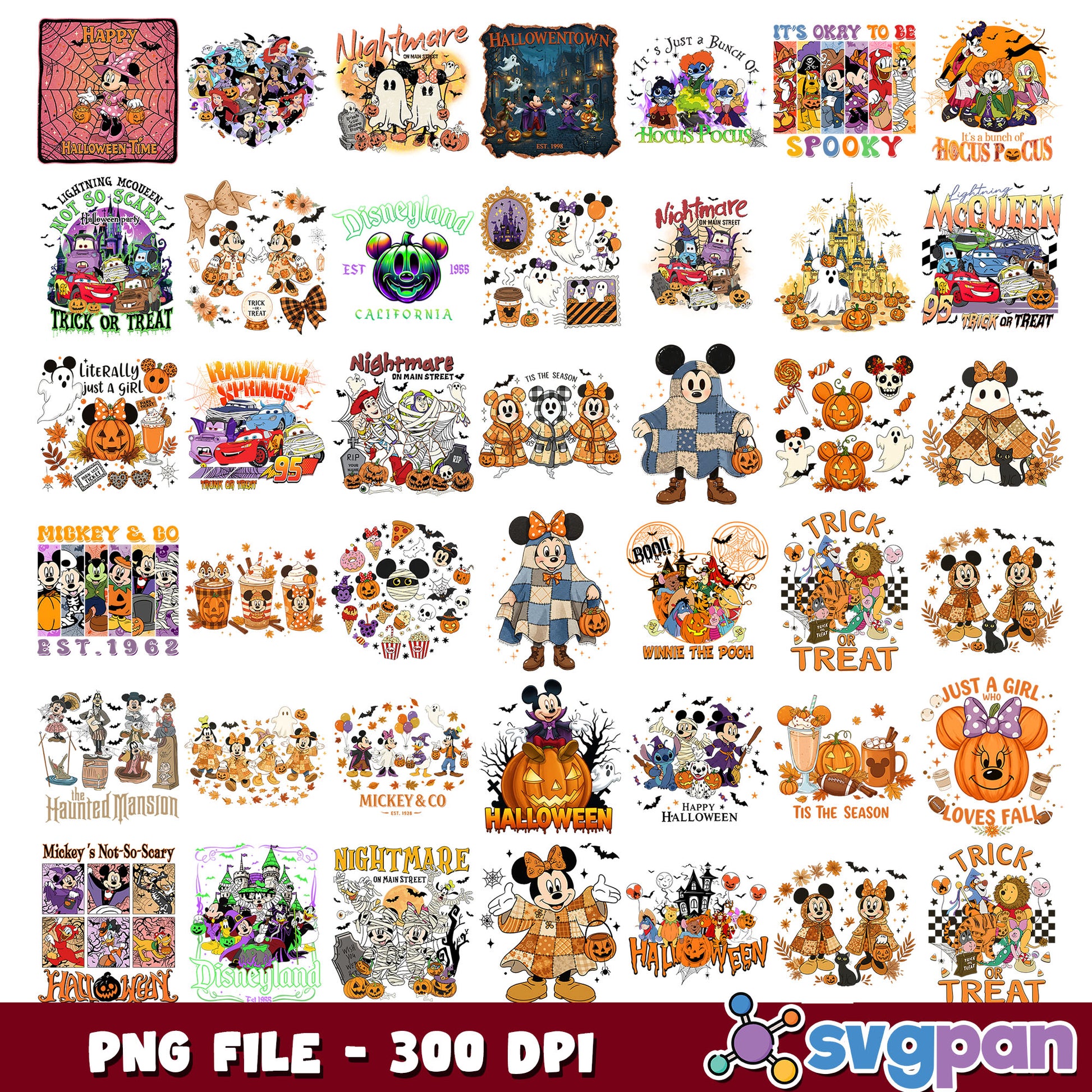 Disneyland halloween day png bundle