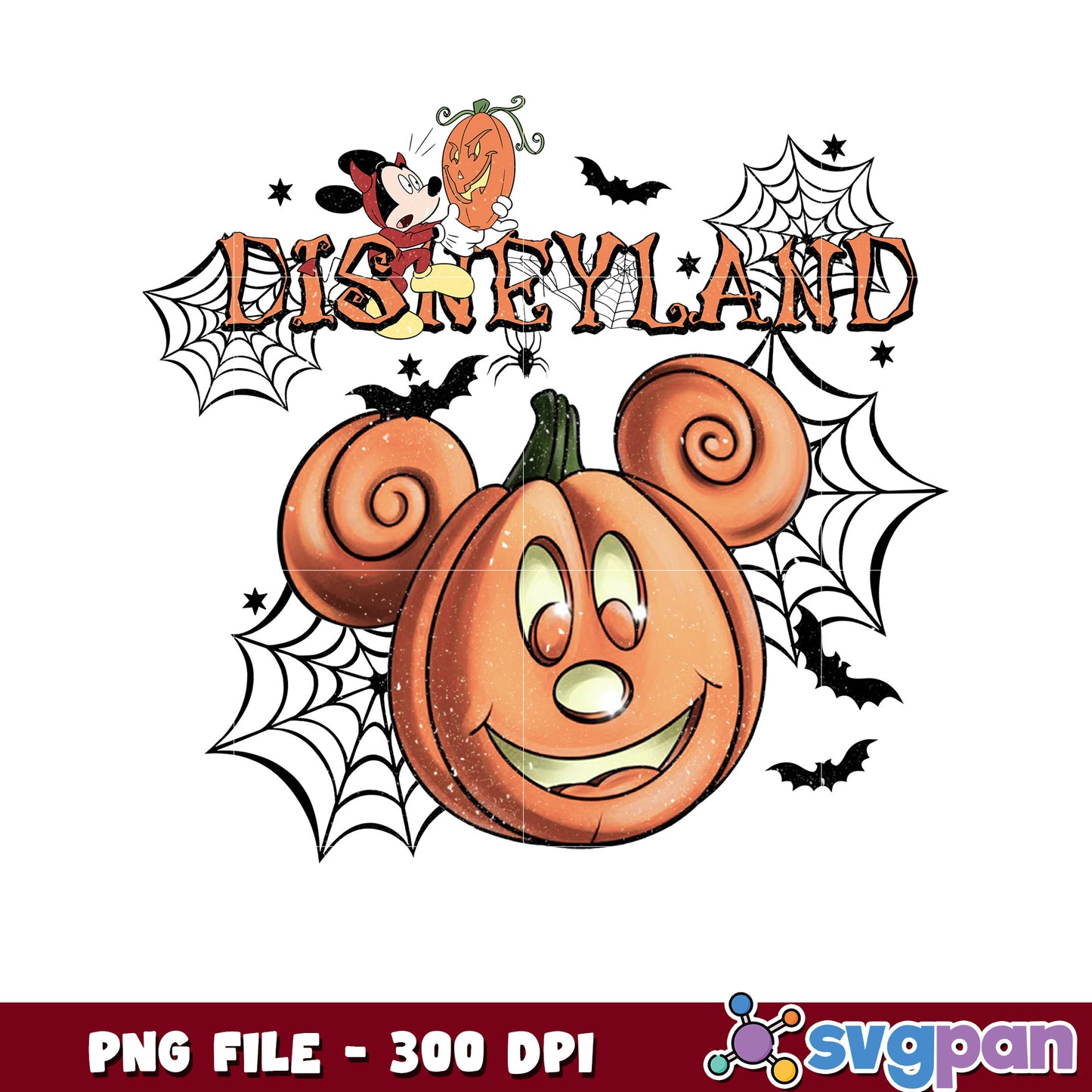 Disneyland mickey pumpkin png, trick or treat png, halloween quotes png