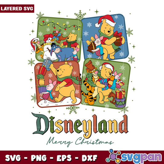 Disneyland pooh svg, christmas lights svg, cartoon svg