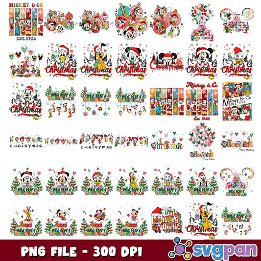 Disneyland spirit christmas png bundle