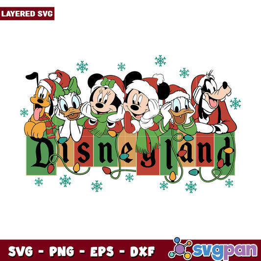 Disneyland svg, christmas lights svg, cartoon svg