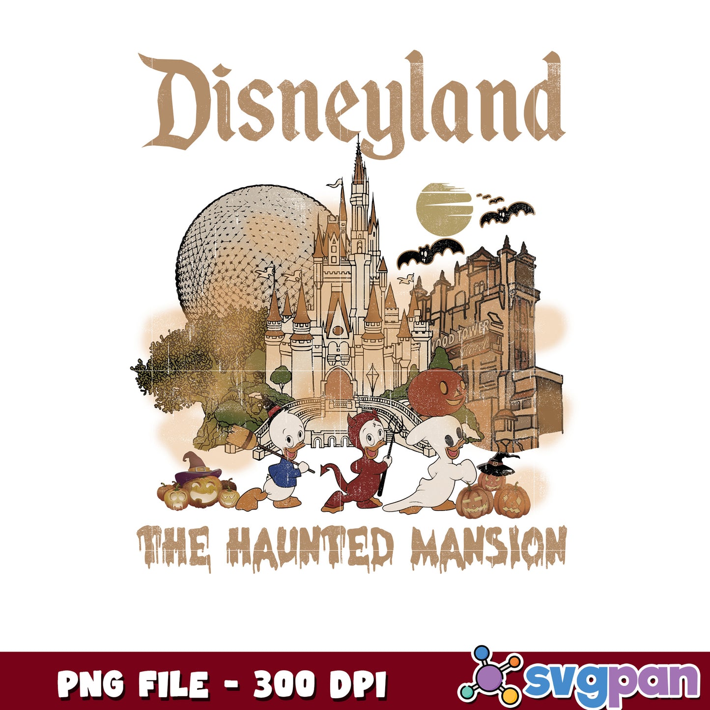 Disneyland the haunted png, halloween candy png, spooky halloween png
