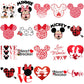 Disneyland valentine png bundle, walt disney png, valentines day png