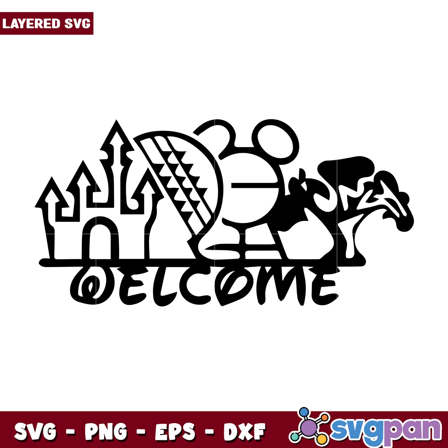 Disneyland welcome svg, walt disney​ svg, disney plus svg