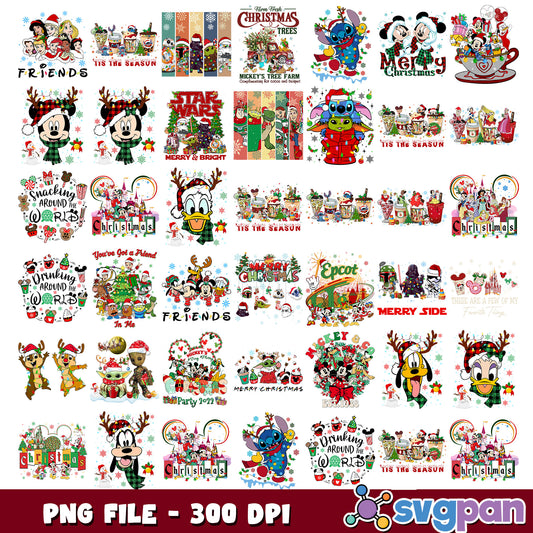 Disney merry christmas day png bundle