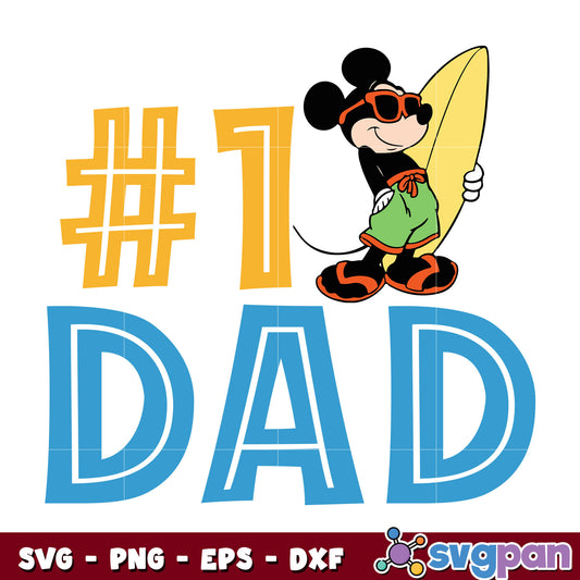 Disney mickey dad number 1 svg