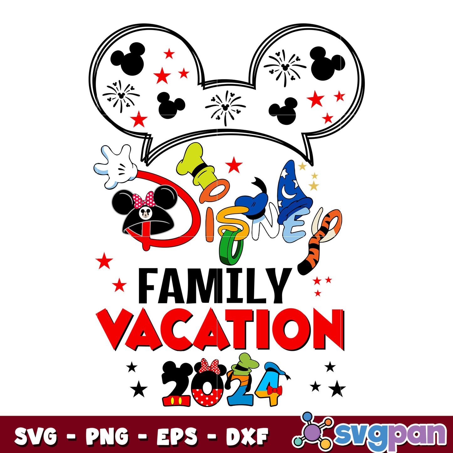 Disney mickey family vacation 2024 svg