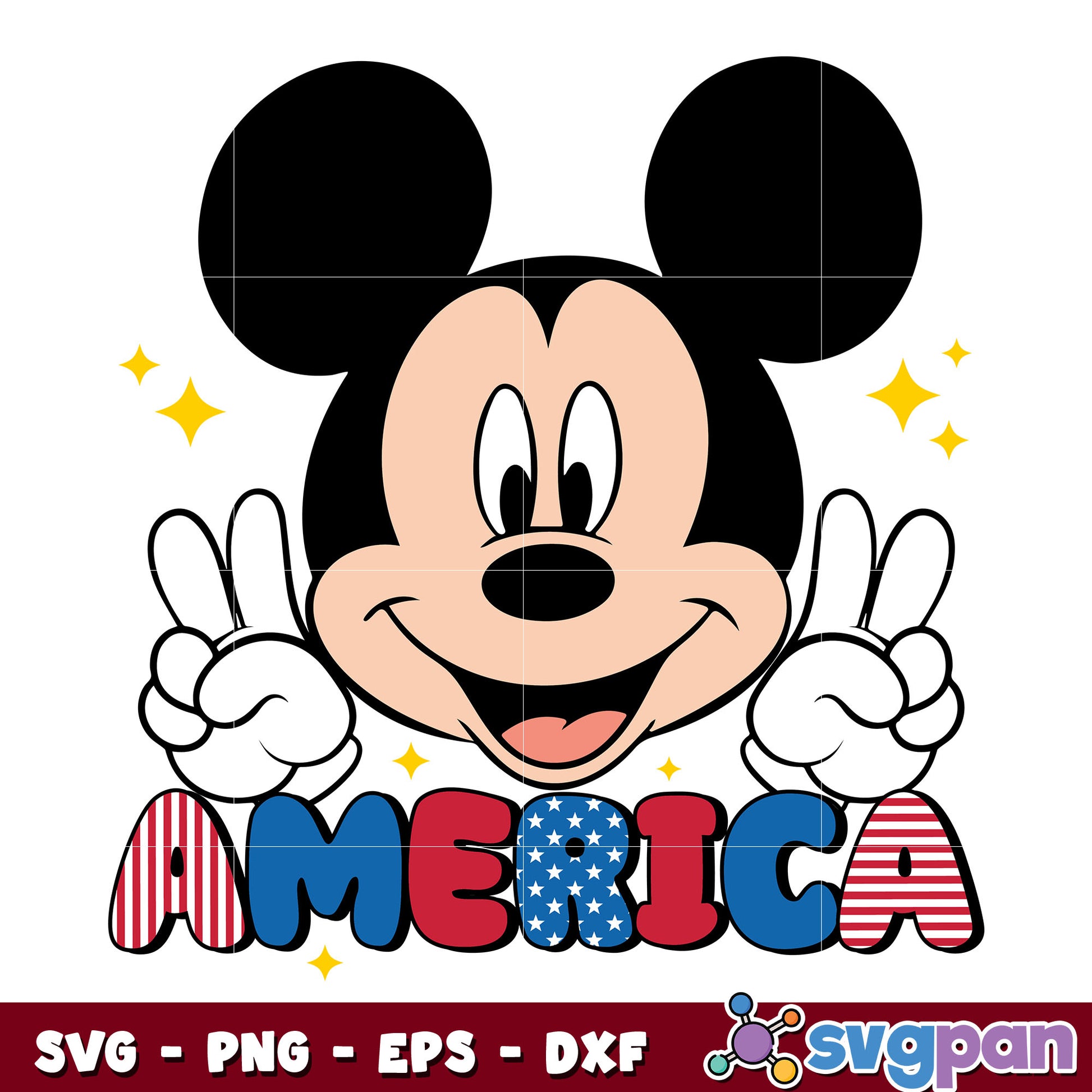 Disney mickey mouse 4th america svg