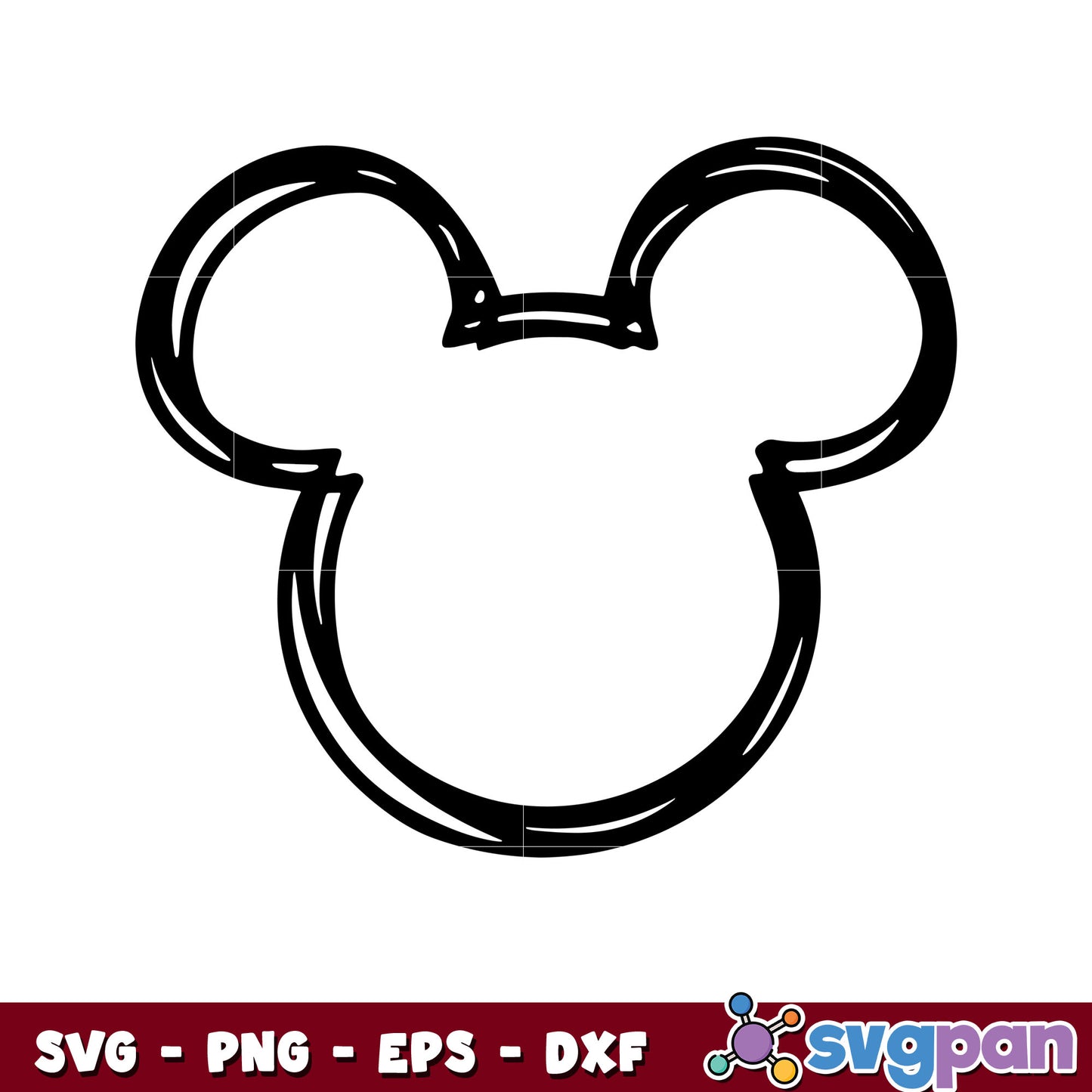 Disney mickey mouse head outline design svg, mickey head svg