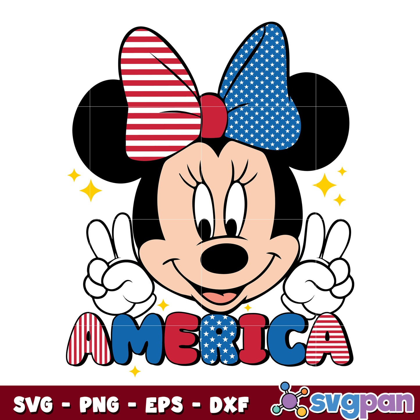 Disney minnie mouse 4th america svg