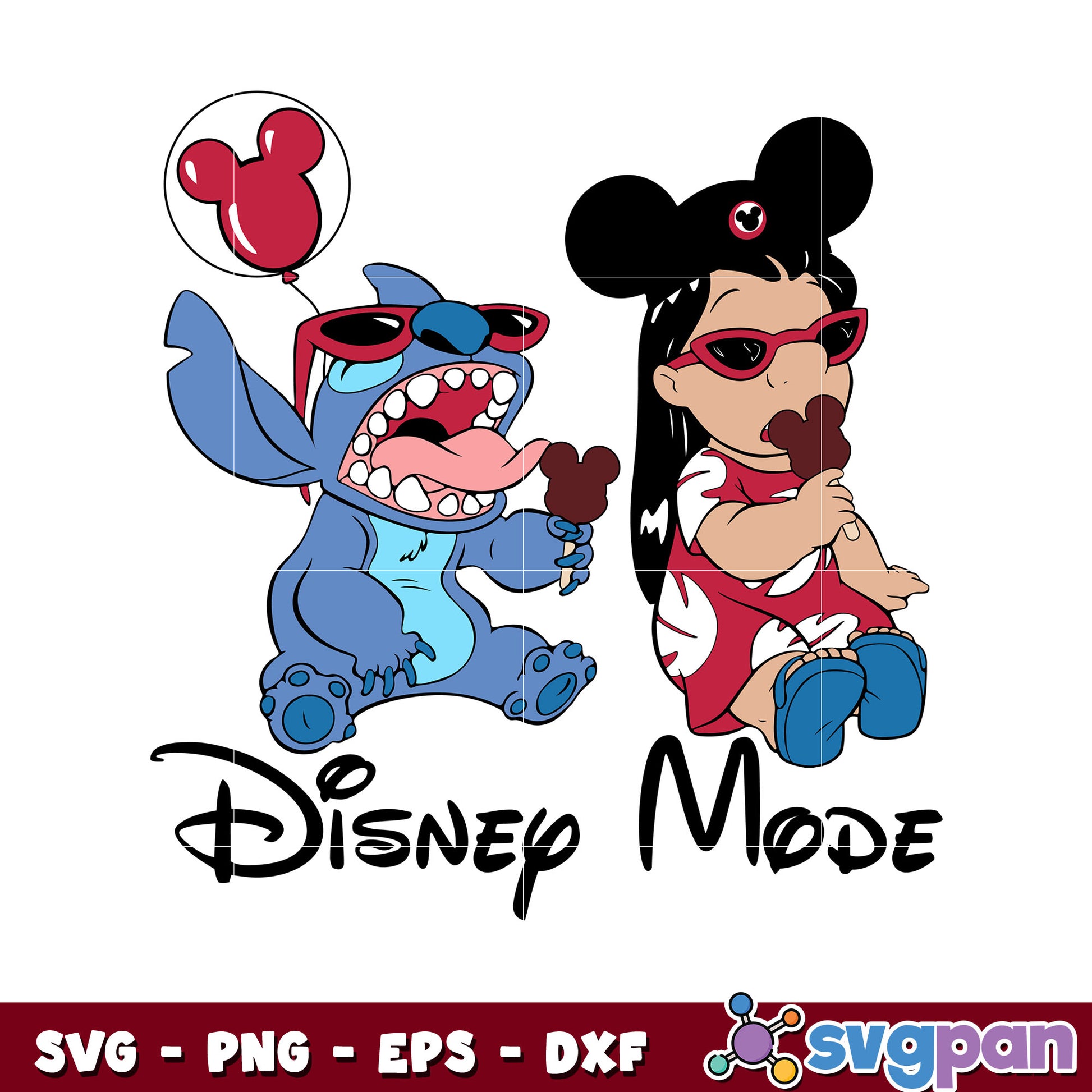 Disney mode stitch and lilo svg, mickey and friends svg