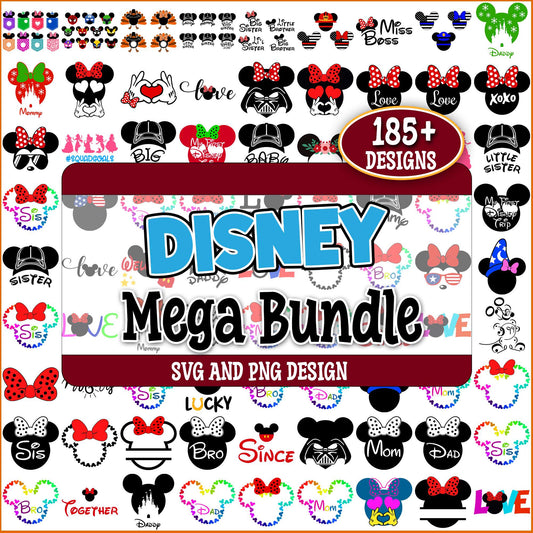 Disney monogram cartoon svg bundle