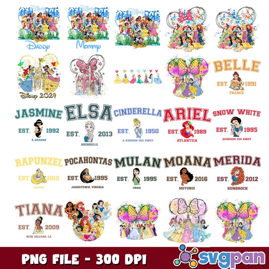 Disney on ice princess png bundle