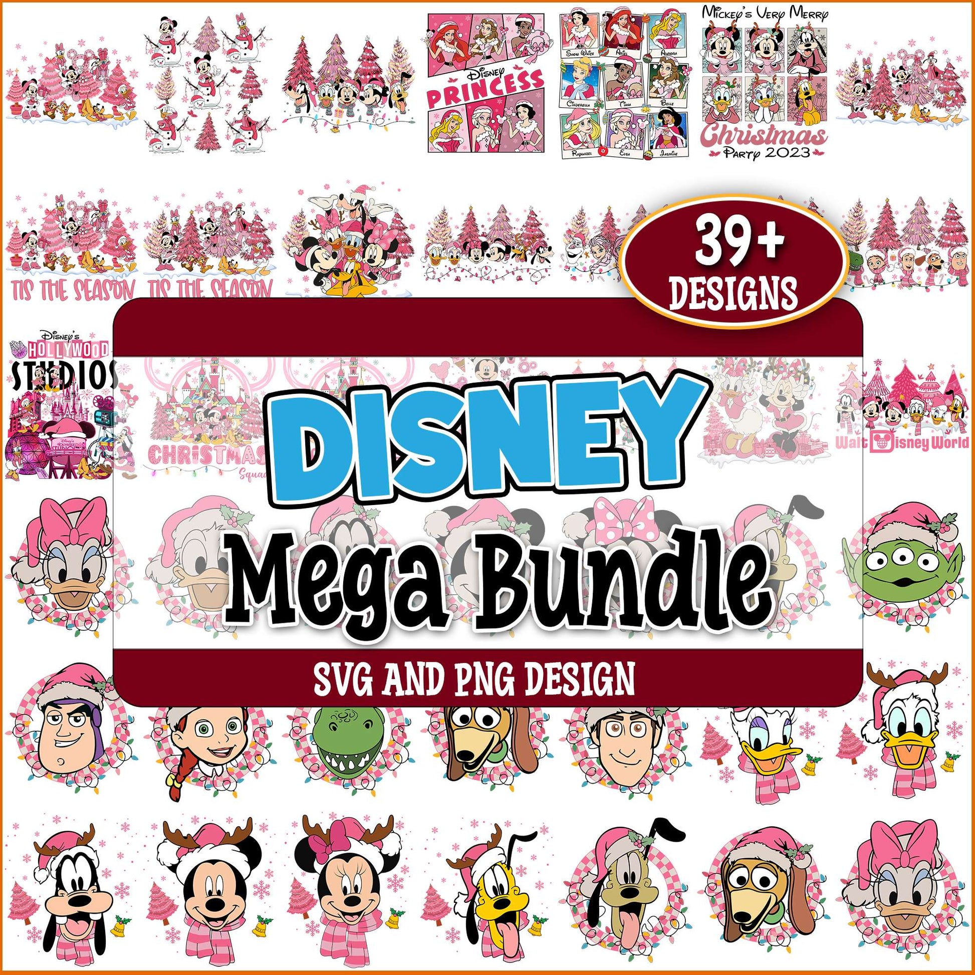 Disney pinked christmas svg bundle