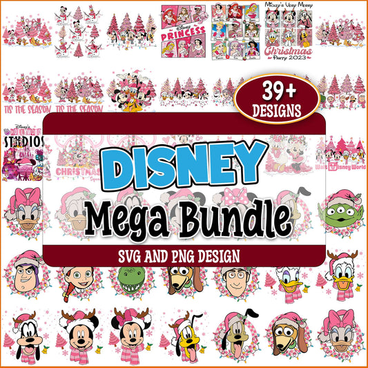 Disney pinked christmas svg bundle