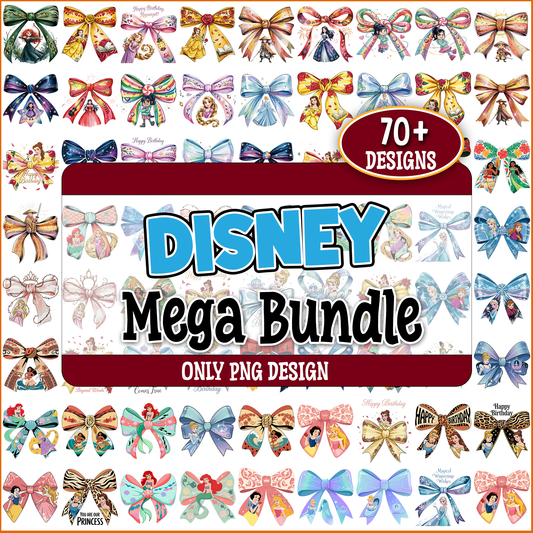 Disney princess bowtie png bundle