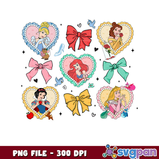 Disney princess photo frame design png, disney characters png, disney movie png