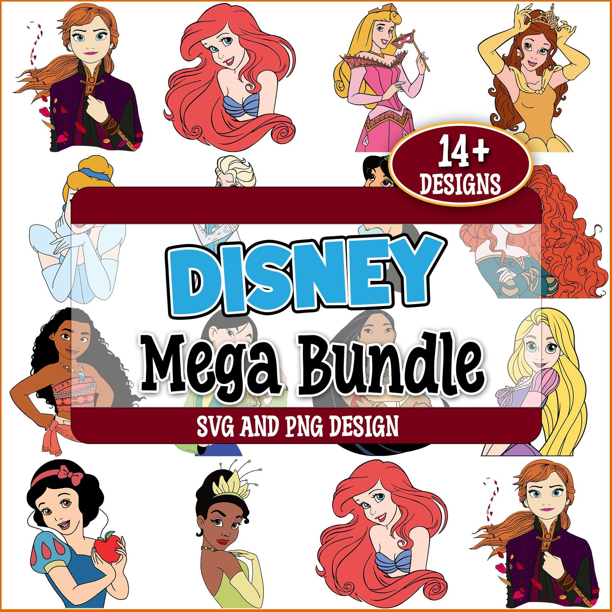 Disney princess pose svg bundle