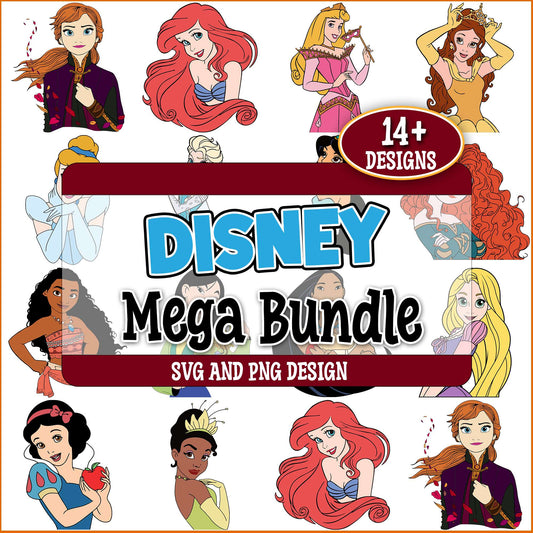 Disney princess pose svg bundle