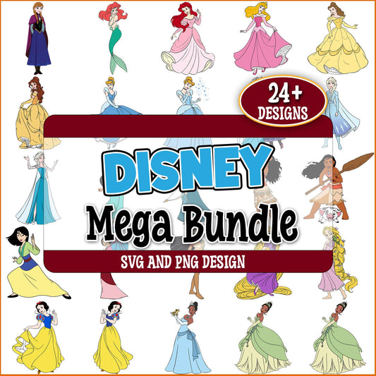 Disney princess sets svg bundle