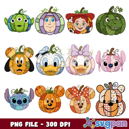 Disney pumpkin face design png bundle