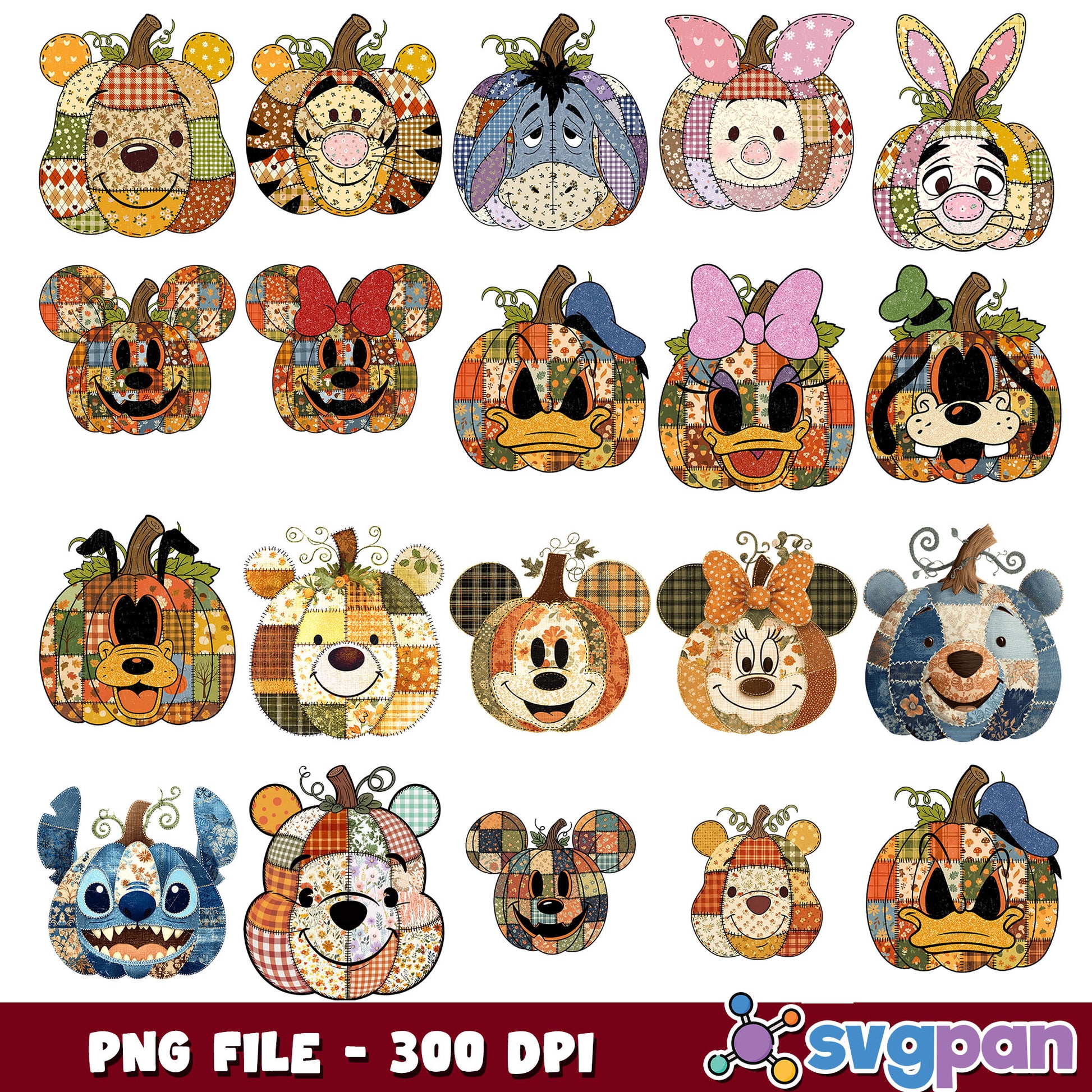Disney pumpkin face png bundle