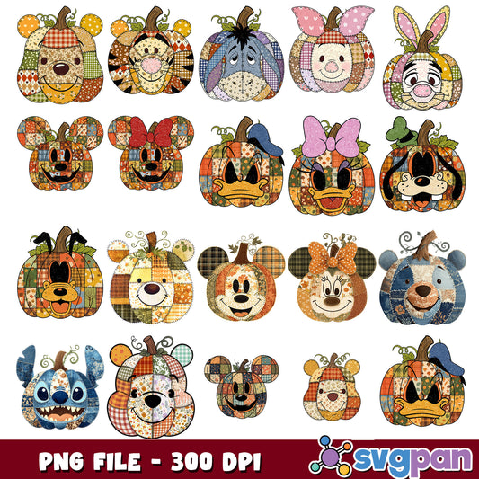 Disney pumpkin face png bundle