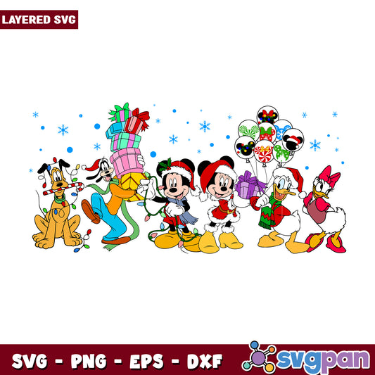 Disney sensational six svg, christmas lights svg, cartoon svg