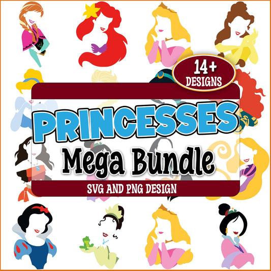 Disney sketch princess svg bundle